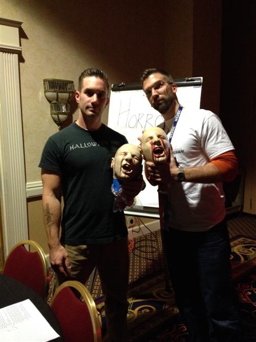 Mr. DiLeo (right) with Mr. Rogulski (Hendrick Hudson High School) at the 2014 NYSEC Conference 